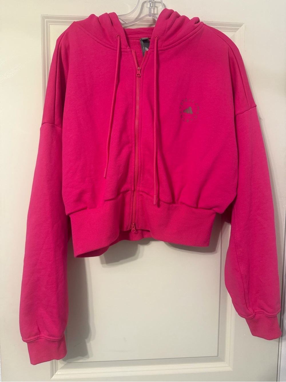 Adidas by Stella McCartney Hot Pink Cropped Zip Hoodie